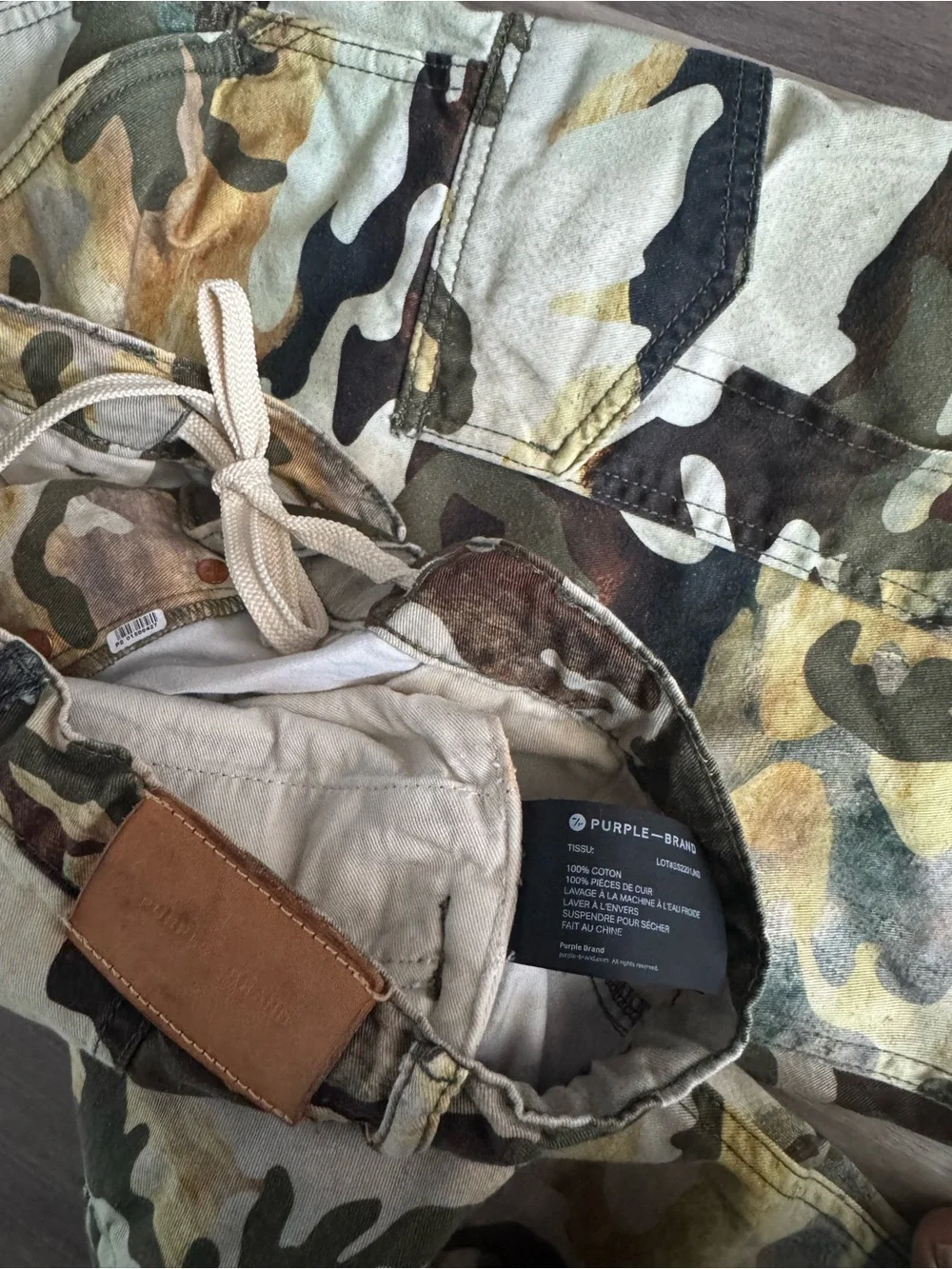 Men's Purple Brand Camouflage Cargo Pants - Green/Khaki